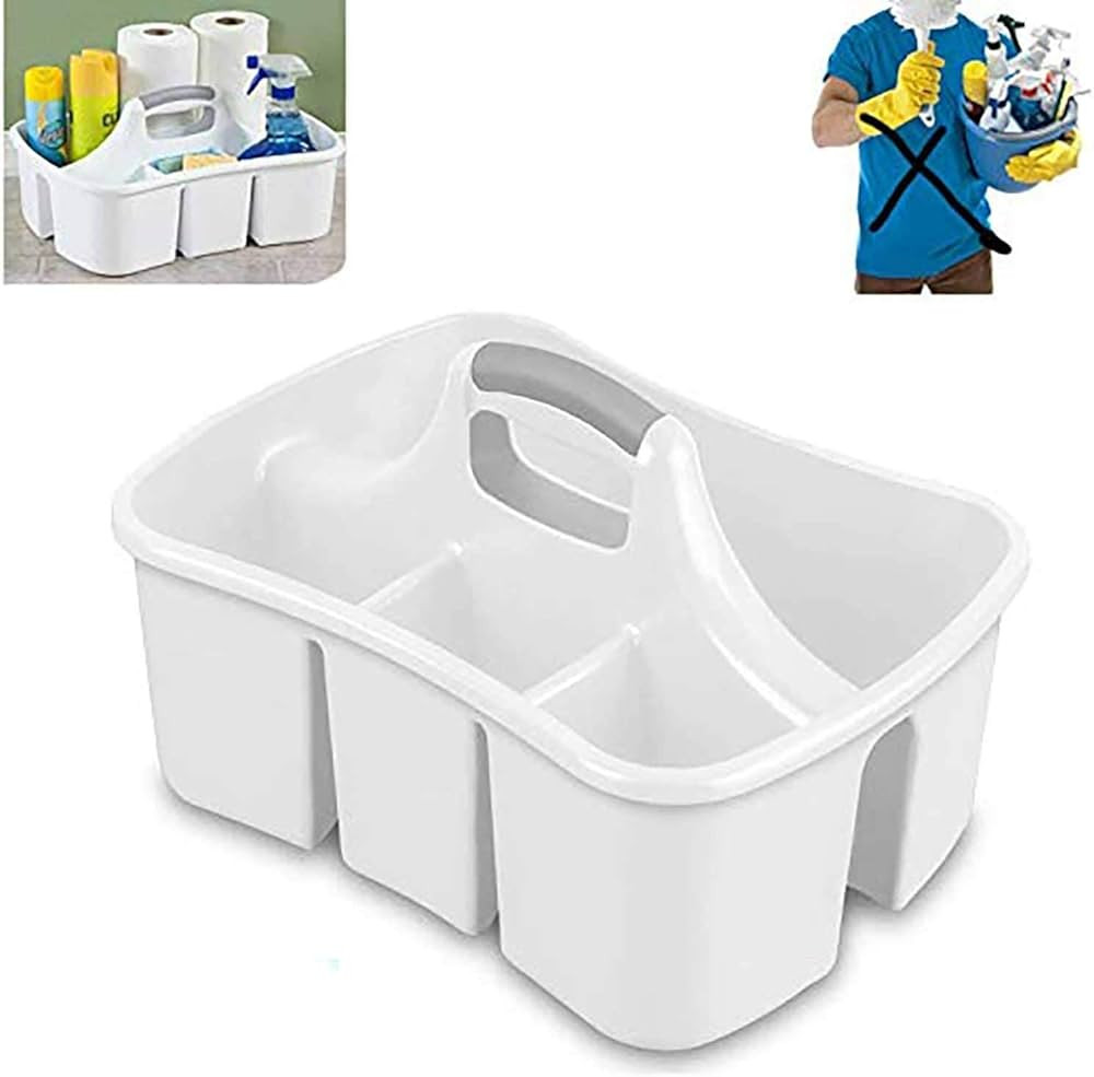 LavoHome Bath Caddie White - Totes with Divided Compartments and Handles for Organizing, Storing ... | Amazon (US)