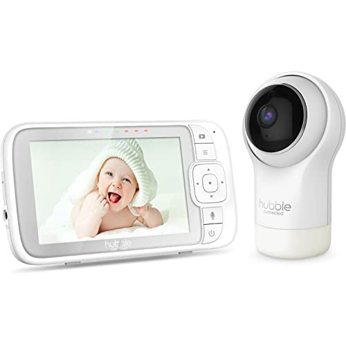 Hubble View Pro 5" Video Baby Monitor with Camera and Audio, NightVision Baby Camera Monitor Pan Tilt Zoom; 2Way Talk, Lullabies & Room Temp Monitoring, 1000ft Range, Secure Baby Monitor No WiFi | Amazon (US)