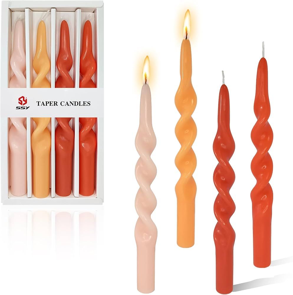 Handmade Spiral Candles 10 inches Unscented Gradient Orange Candle for Home Decoration Holiday We... | Amazon (US)