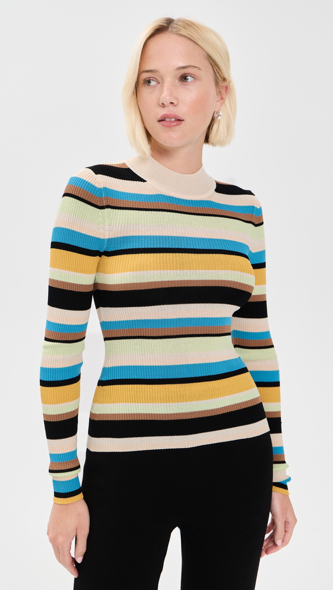 SIMONMILLER Mika Striped Knit Top Ocean Stripe S | Shopbop
