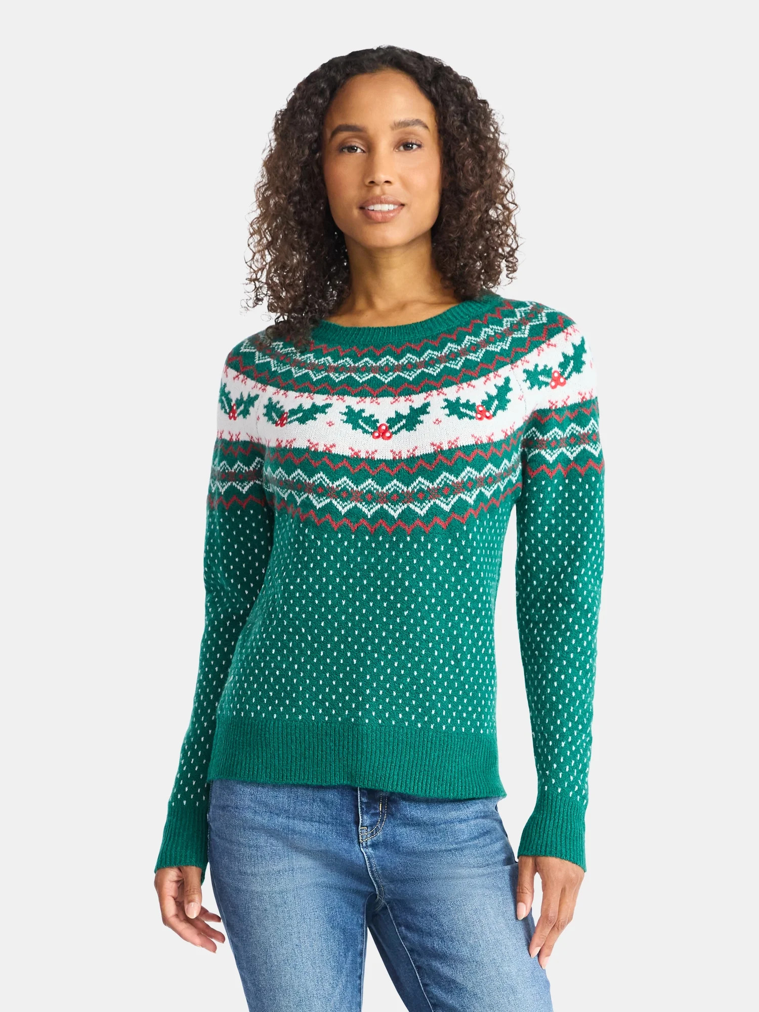 Holiday Time Women's & Women's Plus Pretty Christmas Sweater, Sizes XXS-4X | Walmart (US)