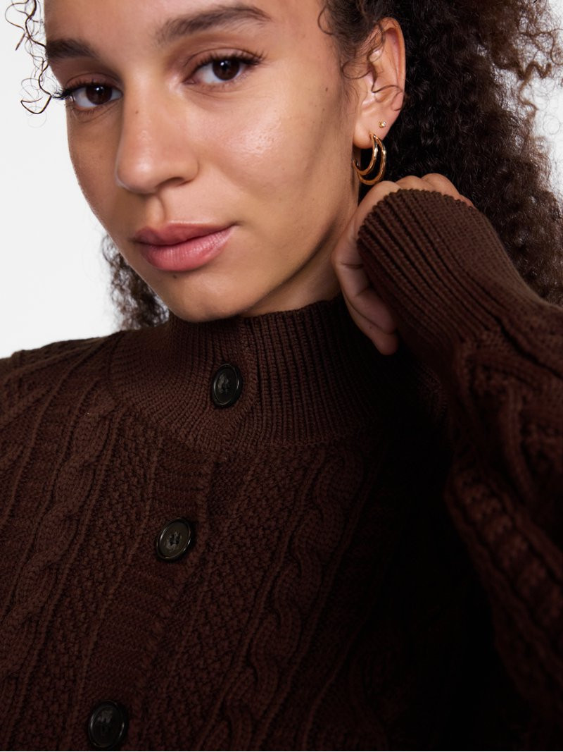 Scenario Woman's Cable Cardigan Sweater with Long Sleeves, Mid-weight, Sizes XS-XXXL | Walmart (US)
