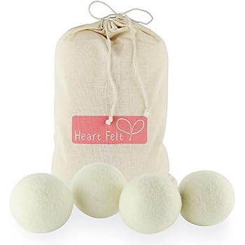 Heart Felt Wool Dryer Balls (4 Pack XL) Pure New Zealand Wool, No Cheap Fillers, Natural Reusable... | Amazon (US)