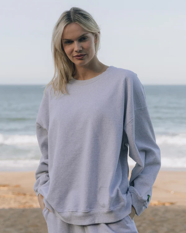 Oversized Fleece Crew - Heather Grey | Daily Drills