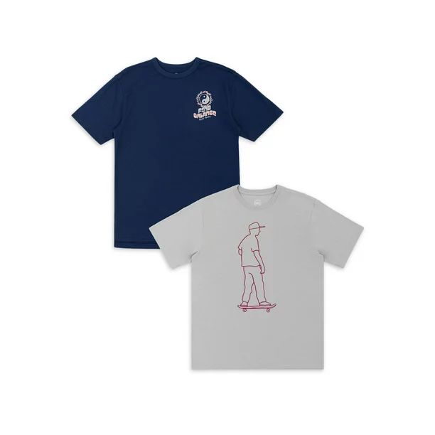 Wonder Nation Boy's Graphic Short Sleeve T-shirt, 2-Pack, Sizes 4-18 & Husky - Walmart.com | Walmart (US)