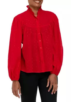Chaps Women's Clip Dot Peasant Top | Belk