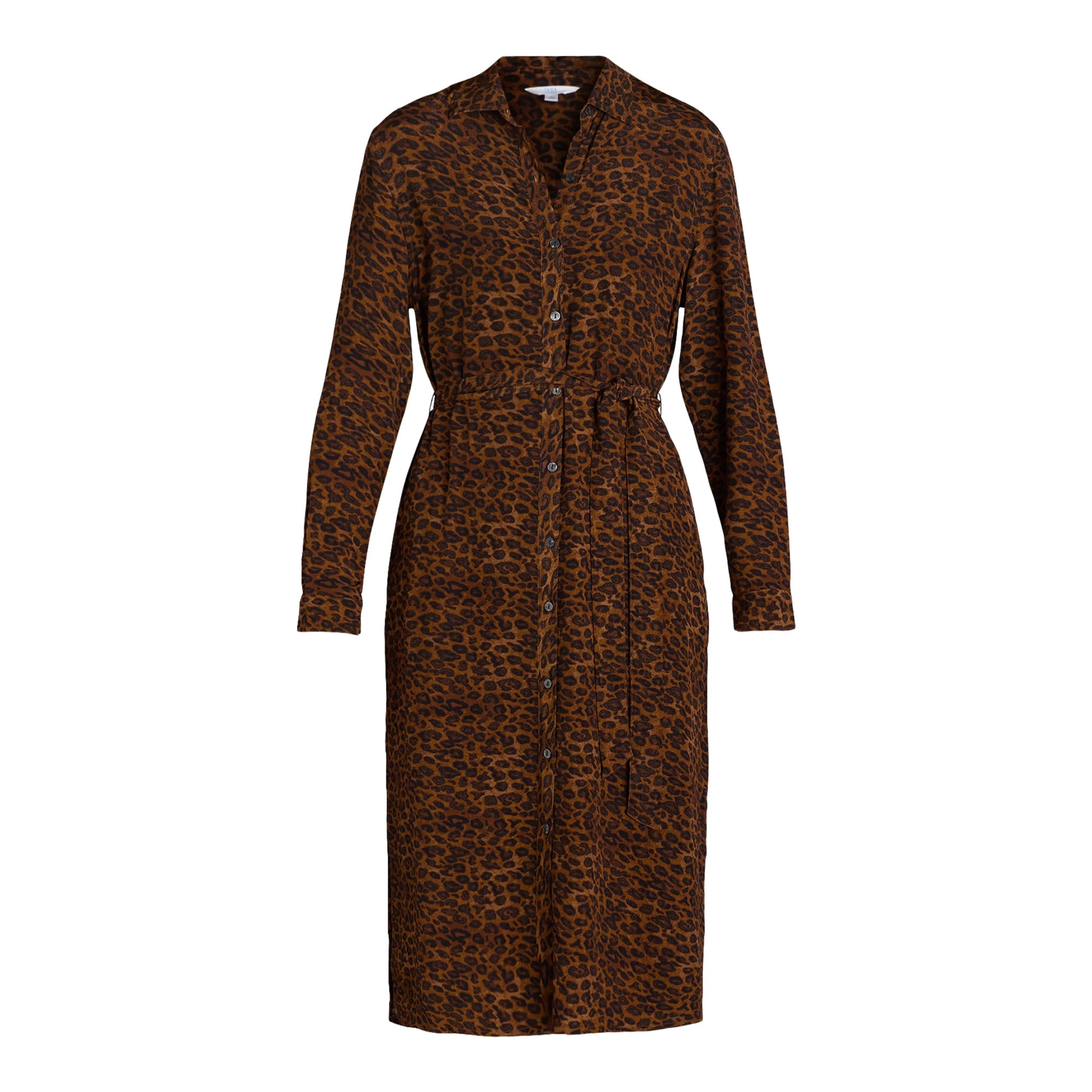 Time and Tru Women’s Shirt Dress with Long Sleeves, Sizes XS-XXXL | Walmart (US)