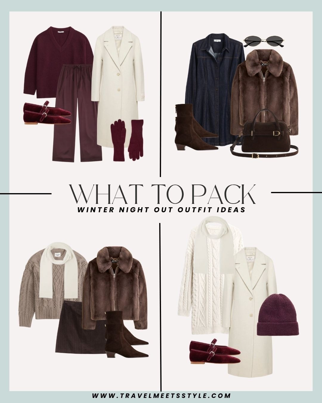 Sharing the ultimate winter packing list for women, including dressy winter outfits for dinner & drinks ❄️ Head to travelmeetsstyle.com to read the full post + explore more winter outfit ideas for every adventure! 

#LTKTravel
