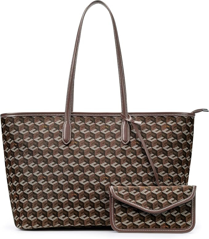 KALIDI 3D Cube Tote Bag Cubic Garden Monogram Print Leather Women Weekender Bag Shopper Handbags ... | Amazon (US)