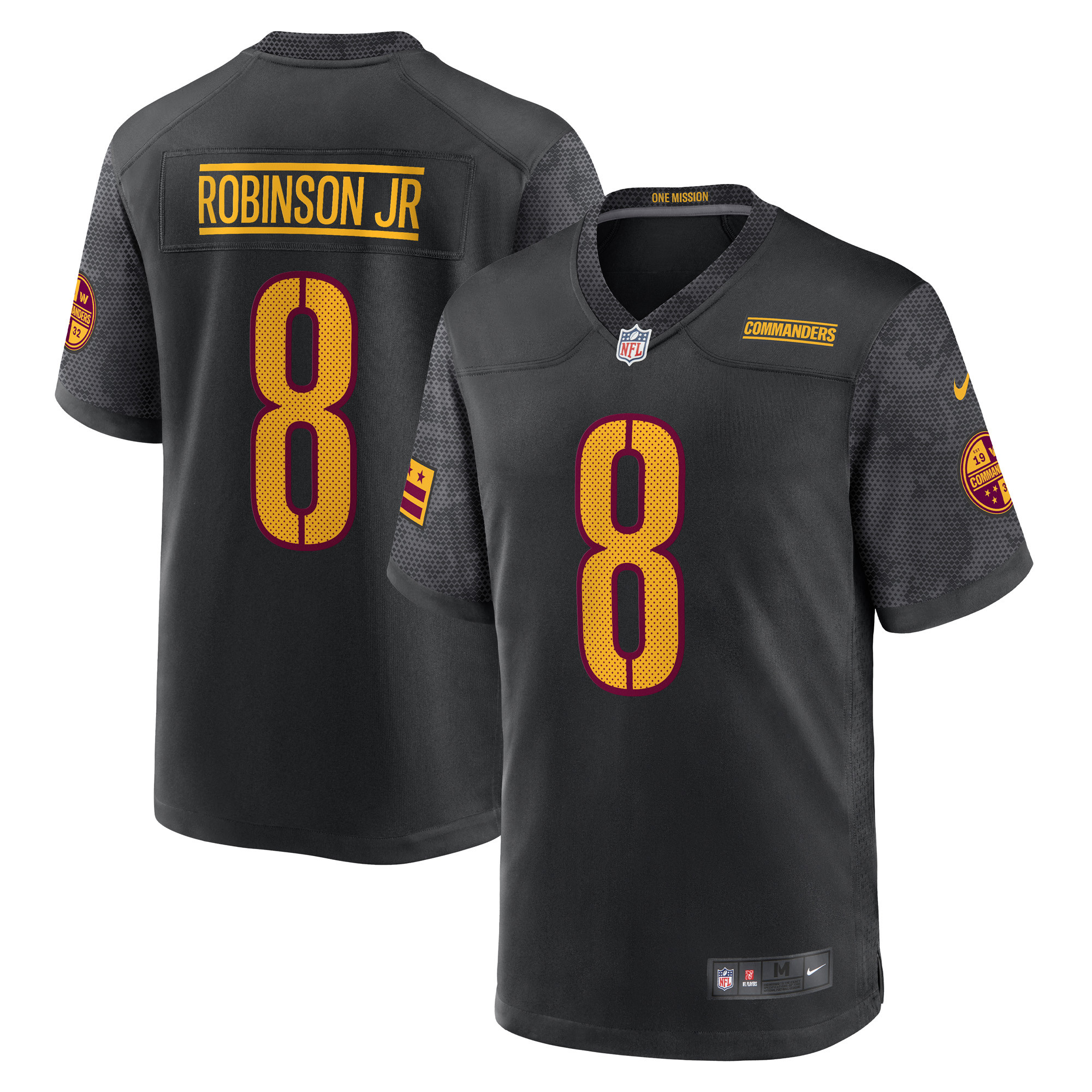 Men's Nike Brian Robinson Jr. Black Washington Commanders Alternate Game Jersey | Fanatics