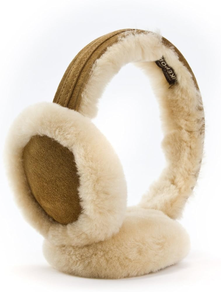 Women Winter Earmuffs Fluffy Sheepskin Ear Muff Adjustable Windproof Ear Warmers | Amazon (US)
