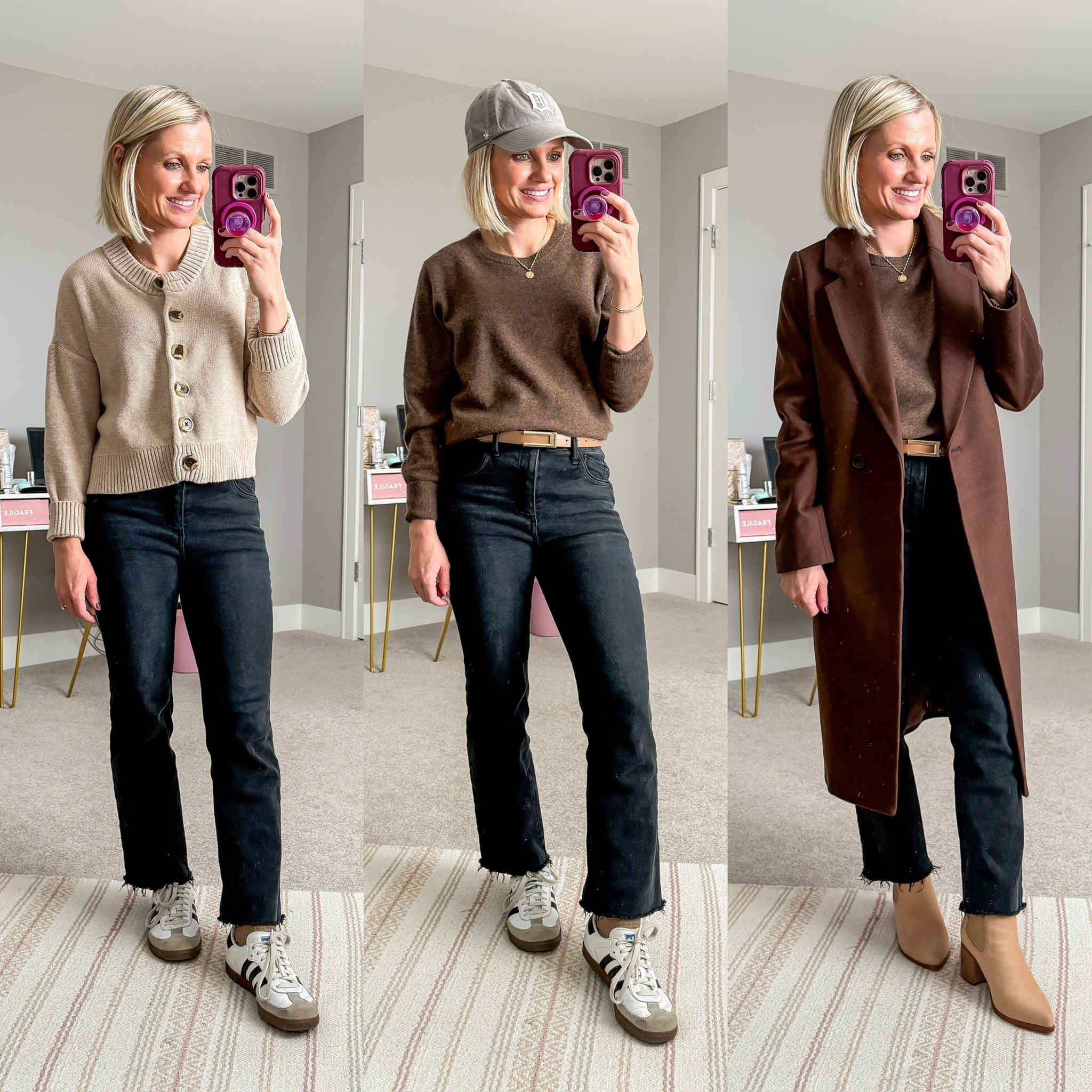 Winter capsule wardrobe outfits with black jeans! 
Sizing details can be found at thriftywifehappylife.com! 

#LTKOver40 #LTKSeasonal #LTKPetite