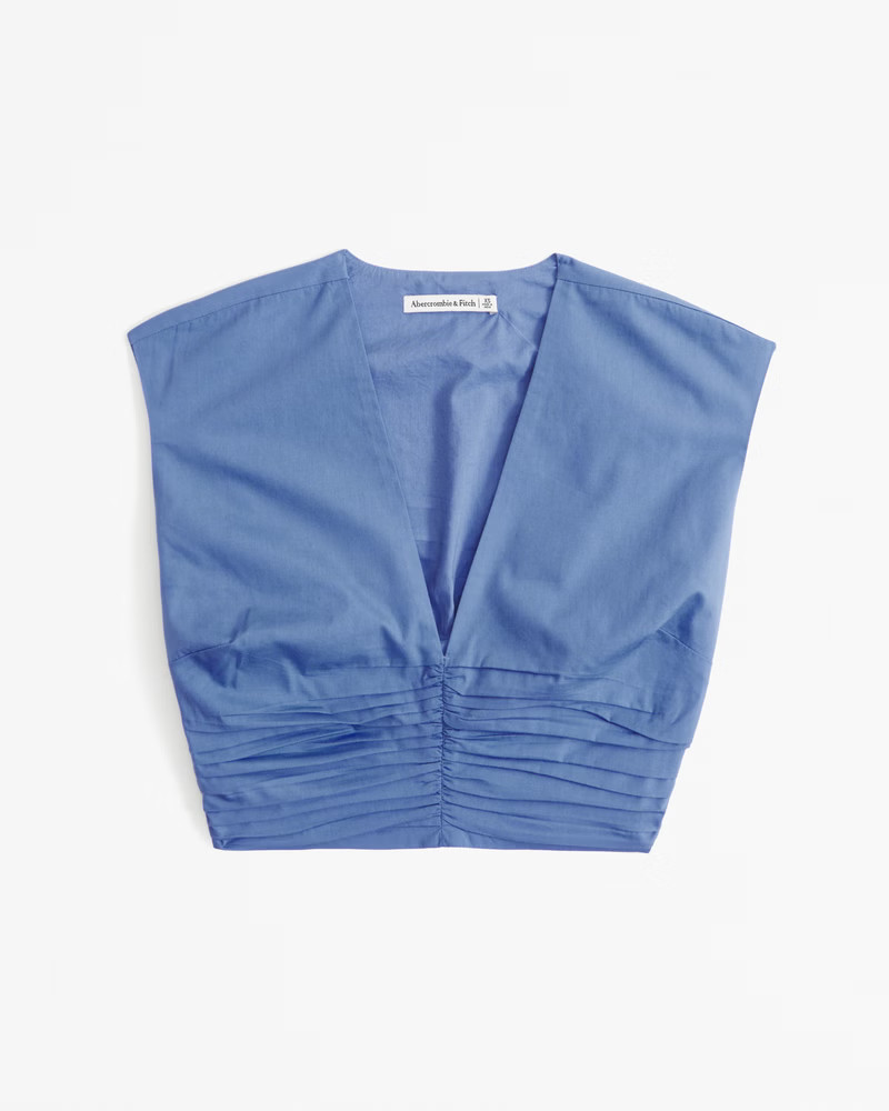 Women's Poplin Plunge Set Top | Women's Clearance | Abercrombie.com | Abercrombie & Fitch (US)