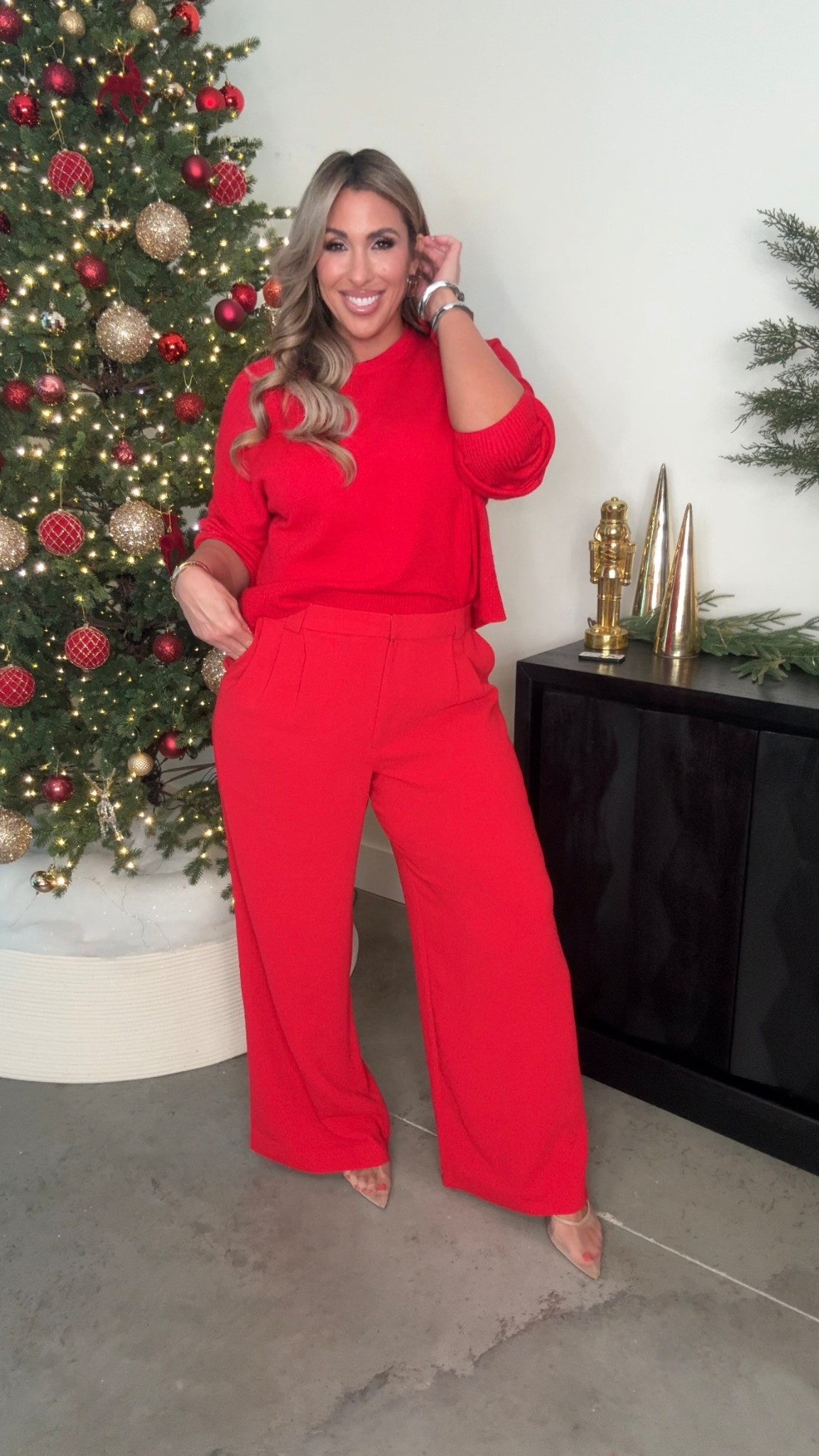 Midsize monochromatic look 
sweater (super luxe and soft) XL
wide leg pants 14L (stretchy waist) 
linked other sweater options 


Express fashion, winter wardrobe essentials, monochrome outfit, holiday outfit, christmas eve outfit, midsize style 

#LTKSaleAlert #LTKHoliday #LTKMidsize