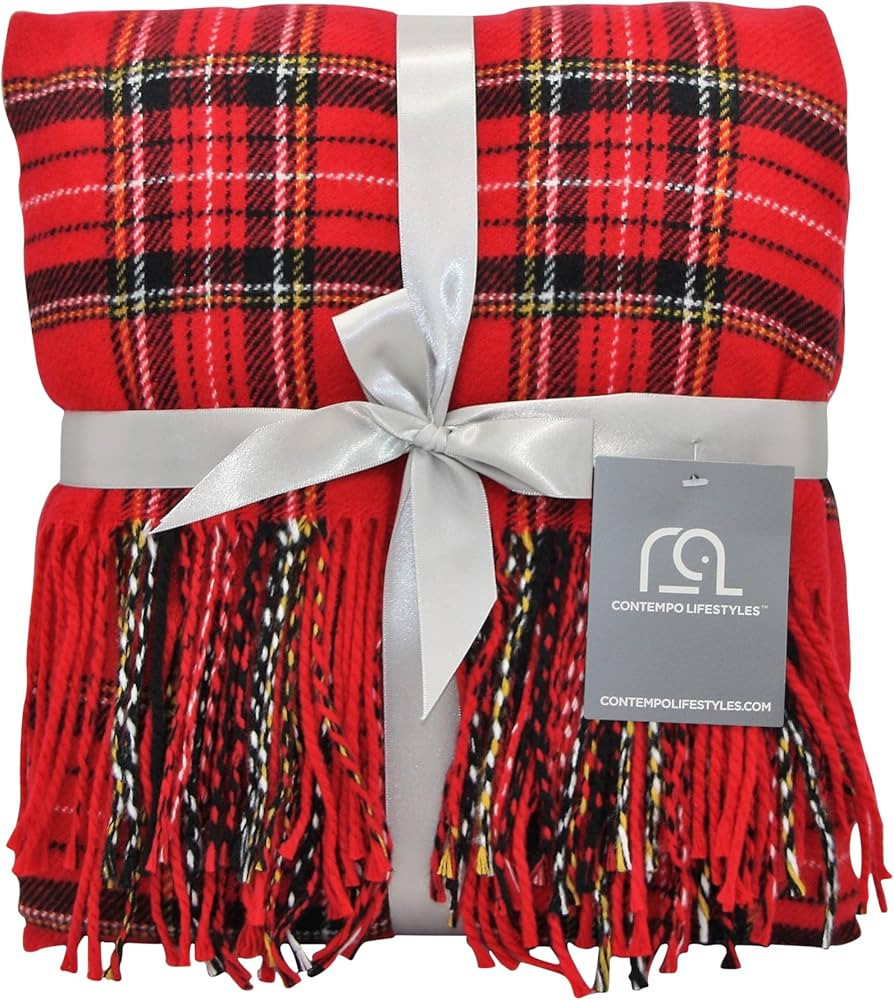 Plaid Throw Blanket, Classic Farmhouse Style Holidays Christmas Lightweight Decoractive Cashmere ... | Amazon (US)