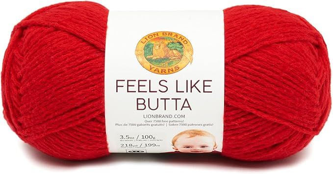 Lion Brand Yarn Feels Like Butta Yarn, Red | Amazon (US)