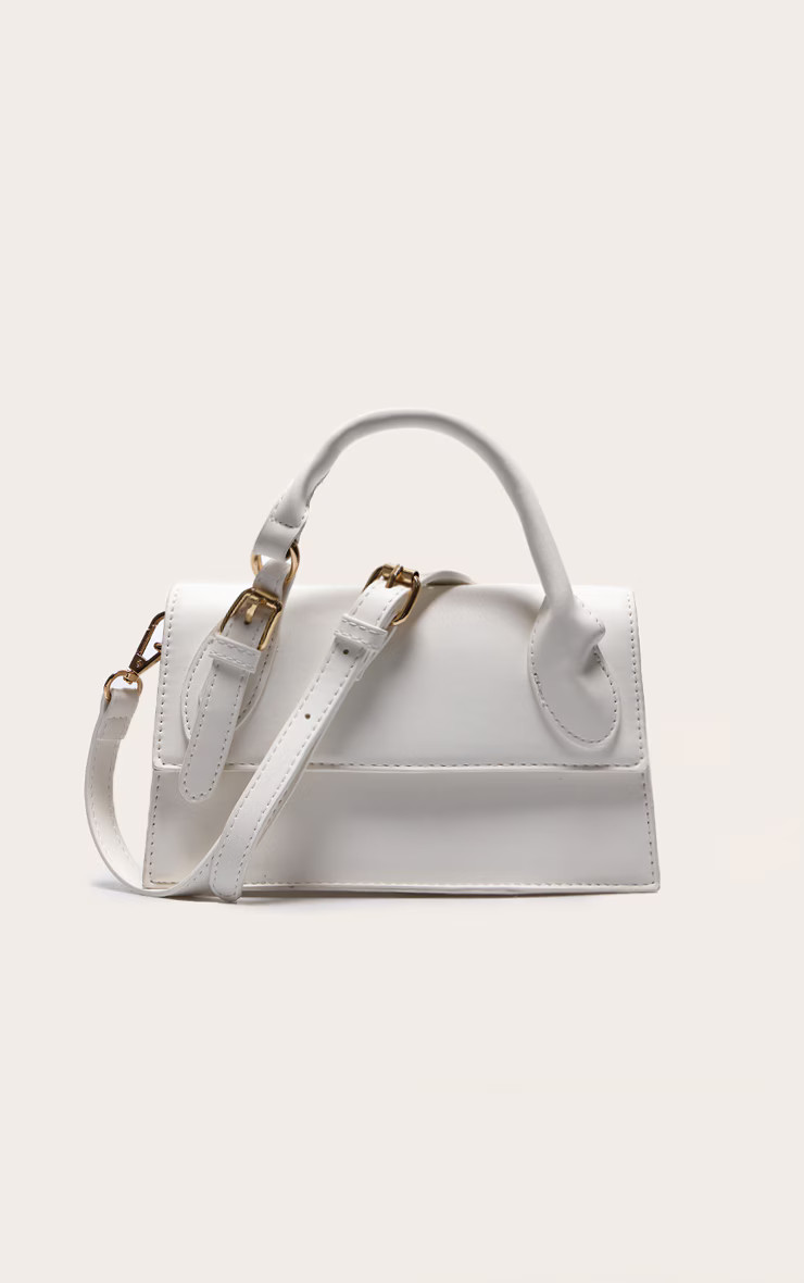 White Croc PU Envelope Grab Bag | PrettyLittleThing UK