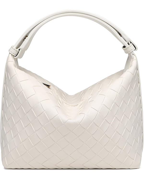 Woven Bags Leather Shoulder Bag Women Handbag Woven Purses for Women Trendy Underarm Bag (Cream W... | Amazon (CA)