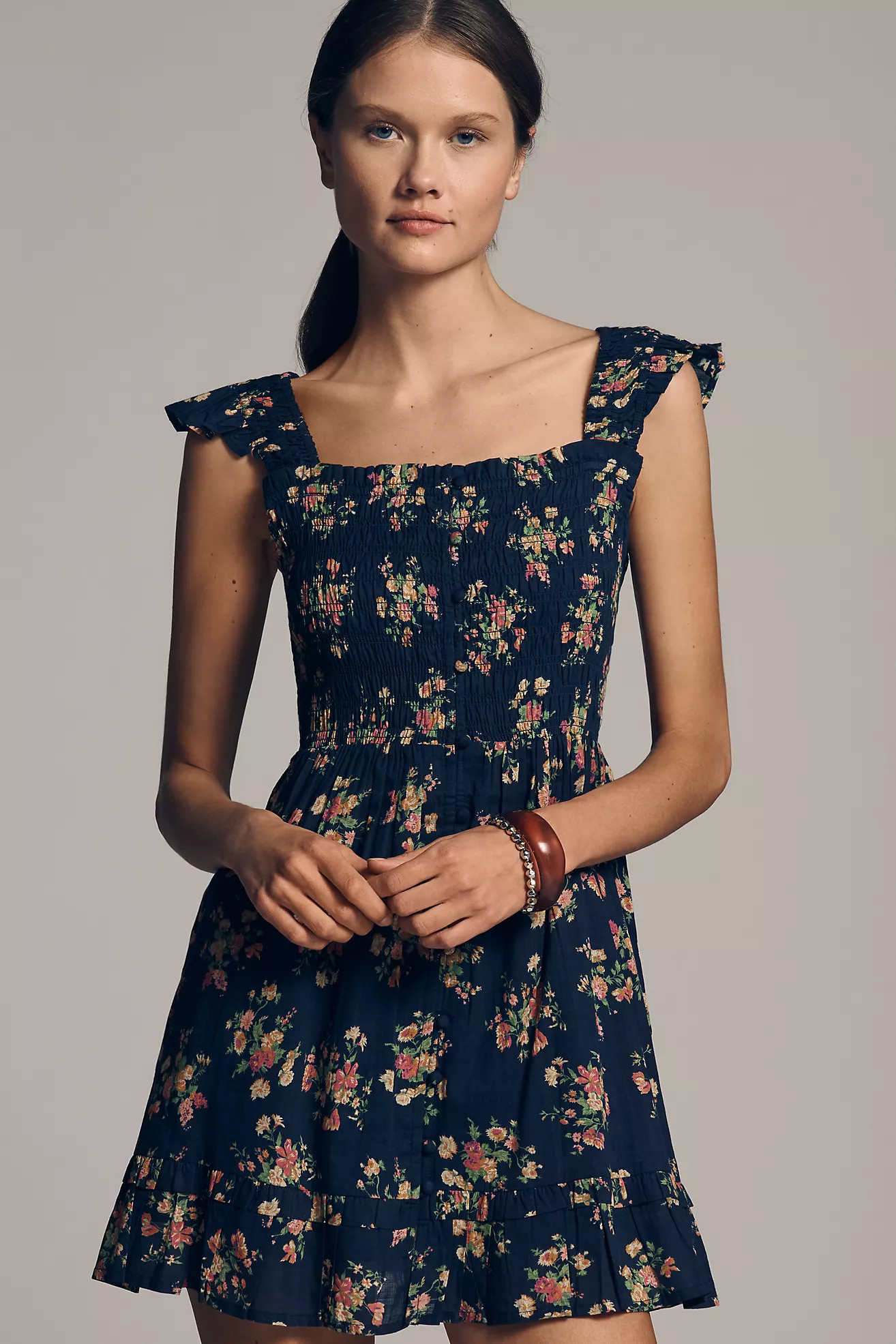 The Peregrine Square-Neck Mini Dress | Anthropologie (US)