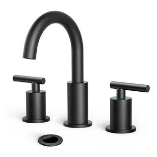 androme 8 in. Widespread Double Handle High-Arc Bathroom Faucet with Metal Pop-up Drain Lead-Free... | The Home Depot