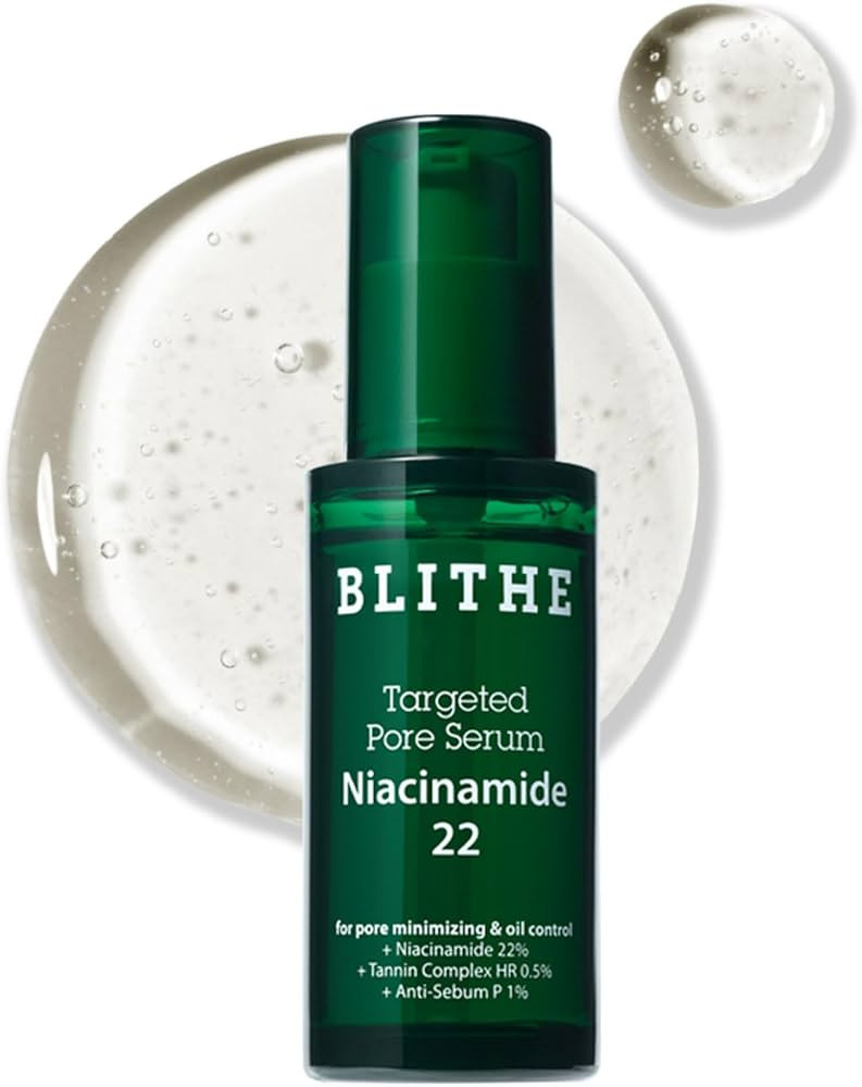 BLITHE Targeted Pore Serum with 22% Niacinamide for Oil Control, Korean Skin Care – 1 fl oz | Amazon (US)