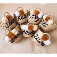 Tote Bag Atsem, Basket Bag, Wedding Monogram, Personalized Customized Beach Bridal Party, Bridesmaid | Etsy (US)