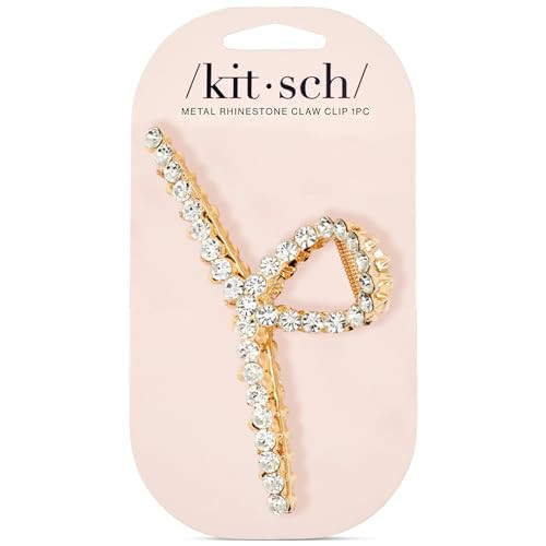 Kitsch Gold Loop-Shaped Hair Clip for Women with Rhinestones - Durable Metal, Strong Hold, & Elegant | Gold Hair Accessories | Ideal Gifts for Women - 1pc | Amazon (US)