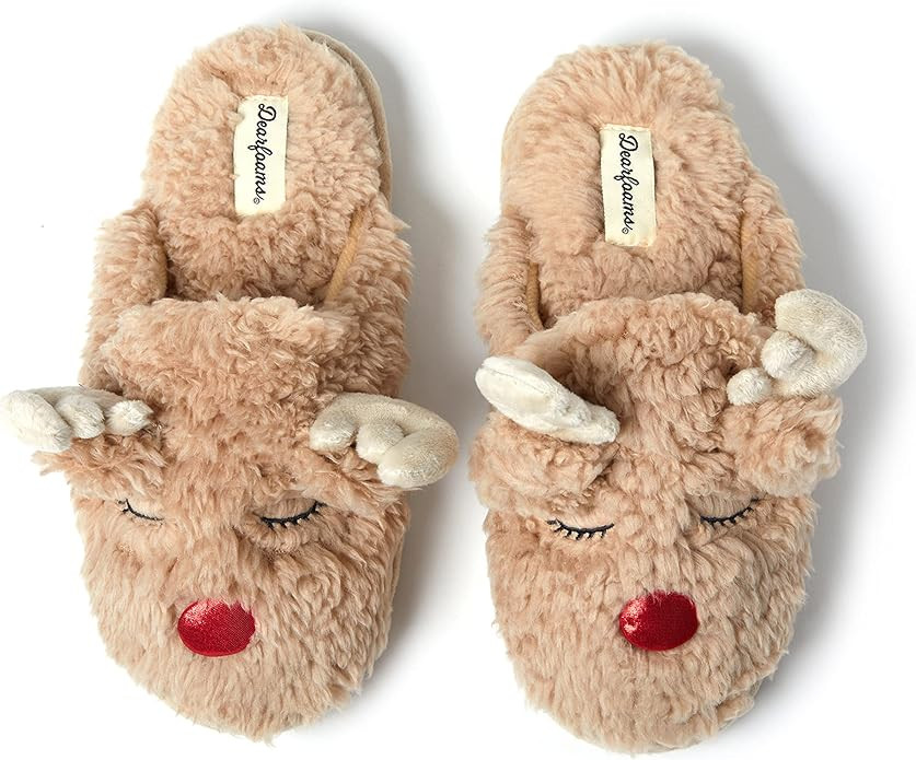 Dearfoams unisex-adult Matching Family Holiday Christmas Reindeer & Turkey Scuff | Amazon (US)