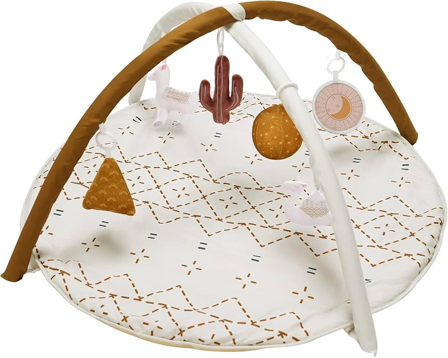 Tummy Time Mat with 6 Toys, Macrame Baby Play Mat for Newborn, Baby Gym, Stage-Based Sensory and ... | Amazon (US)