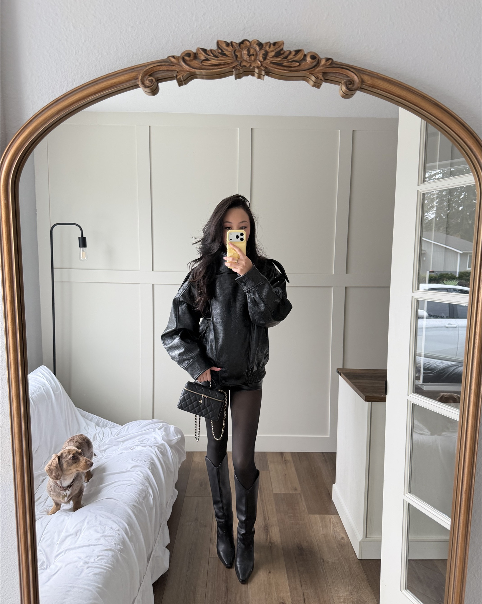 influencer event ootd!! 🖤

the thermal tights are SO cozy and warm (coming from someone who rarely wears them) brb wearing more winter outfits that have tights! 😮‍💨✨

#LTKPetite #LTKootd #LTKBeauty