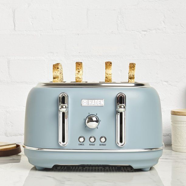 Haden Highclere 4 Slice Retro Vintage Wide Slot Toaster for Kitchen, Pool Blue | Walmart (US)