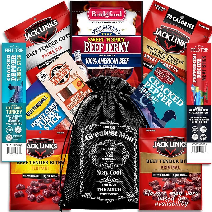 Beef Jerky Gift Baskets For Men - Dad Gifts, Birthday Gifts For Men Who Have Everything With Beef... | Amazon (US)