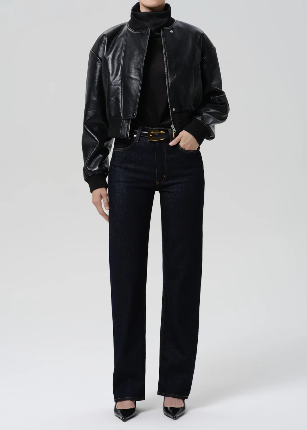 Palma Straight Long Clean Hem in Inky Rinse | Citizens of Humanity