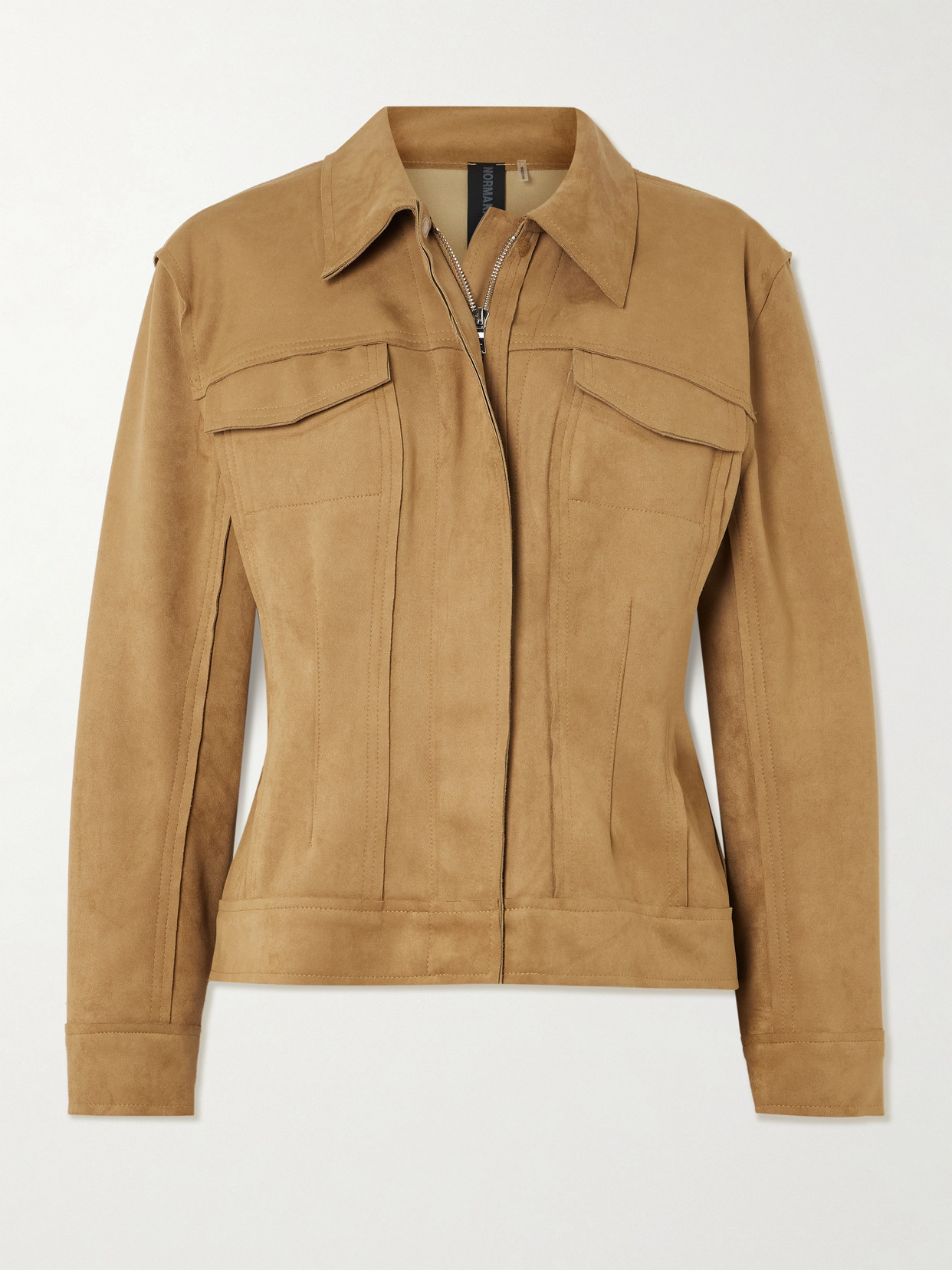 Norma Kamali - Paneled Brushed Jacket - Brown | NET-A-PORTER (US)