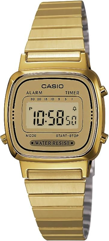 Casio Women's LA670WGA-9 Gold Stainless-Steel Quartz Watch with Digital Dial | Amazon (US)