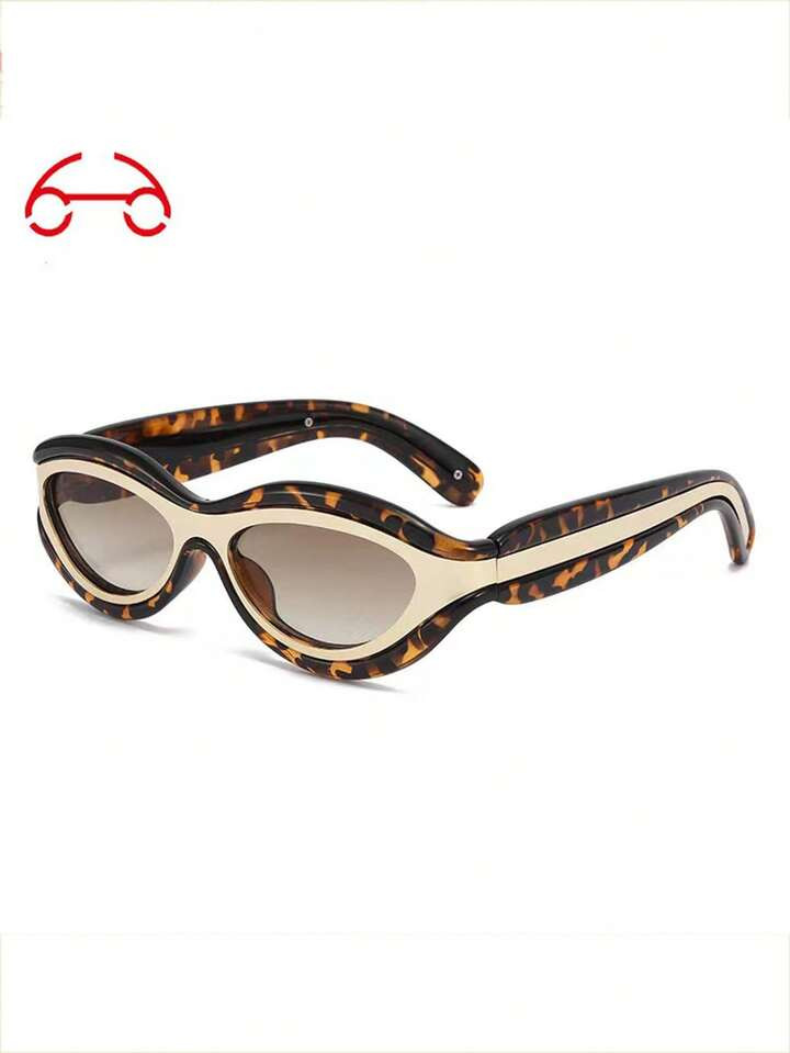 1pc Fashionable Cat Eye Design UV-Proof Sunglasses With Two-Tone Frame Shades Beach Accessories | SHEIN