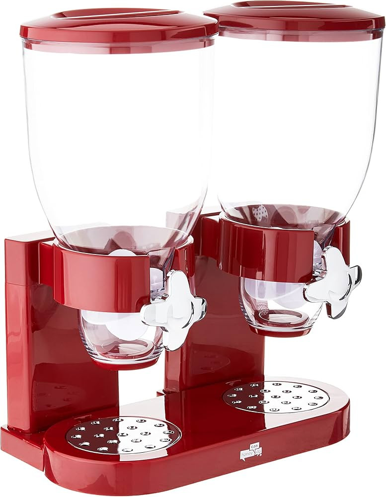 Honey-Can-Do Double Cereal Dispenser with Portion Control, Red and Chrome | Amazon (US)