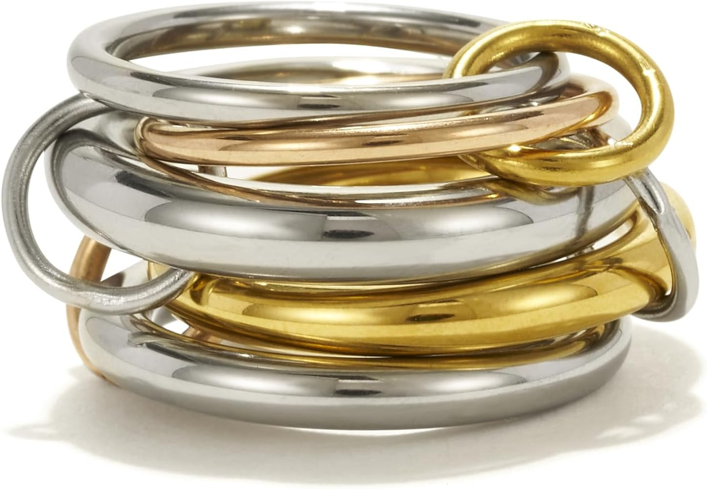 Shapes Studio Trio Linked Ring, stackable Ring, Minimalism style for women, Never Tarnish | Amazon (US)