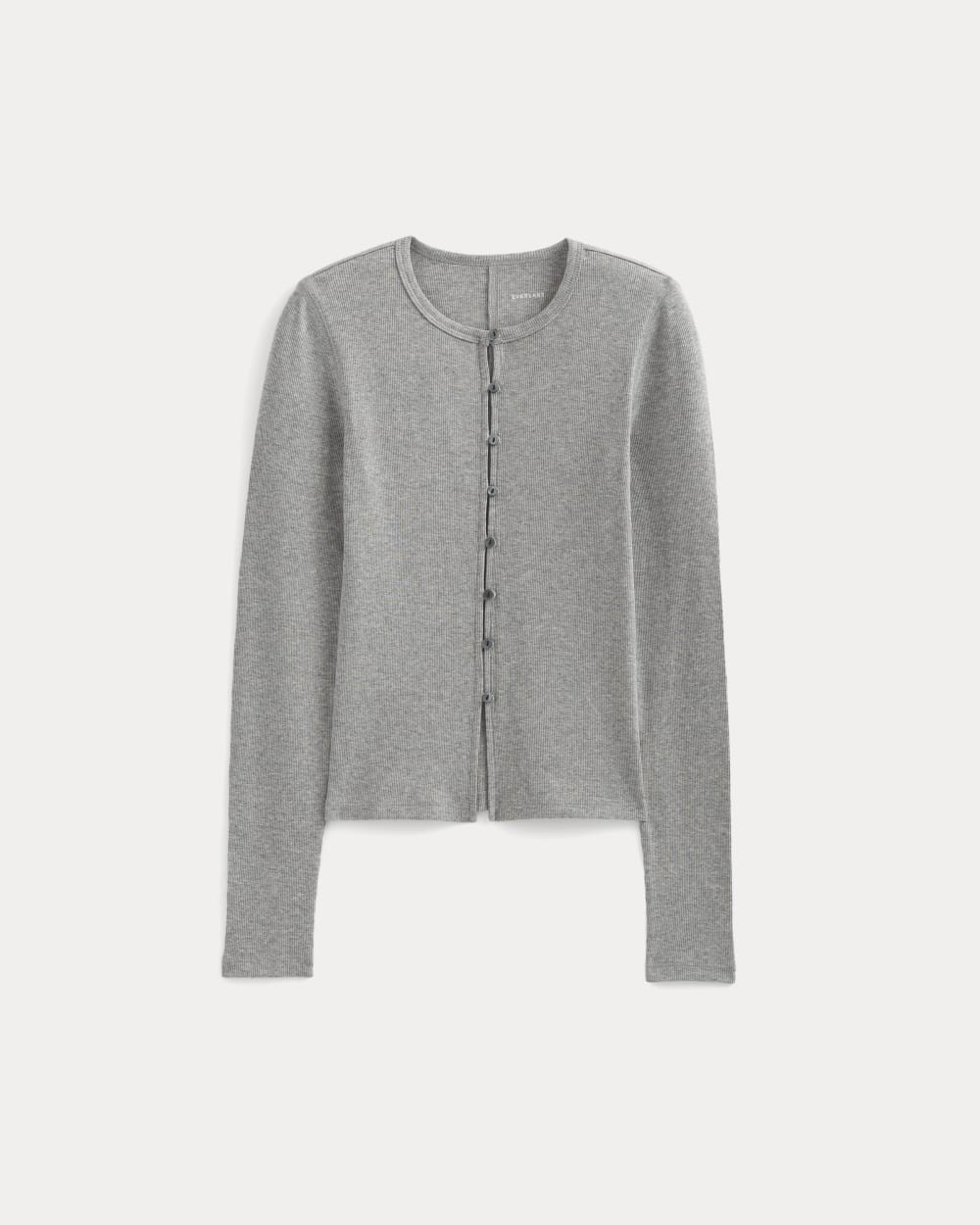 Luxe Rib Button-Up Top | Heathered Light Grey | Everlane