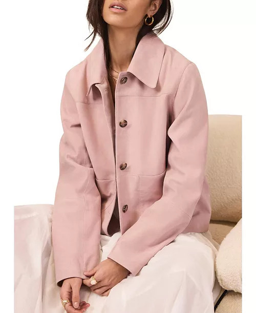 Mint Velvet Women's Suede Jacket with Classic Collar & Button-Front Pockets | Bloomingdale's Wome... | Bloomingdale's (US)