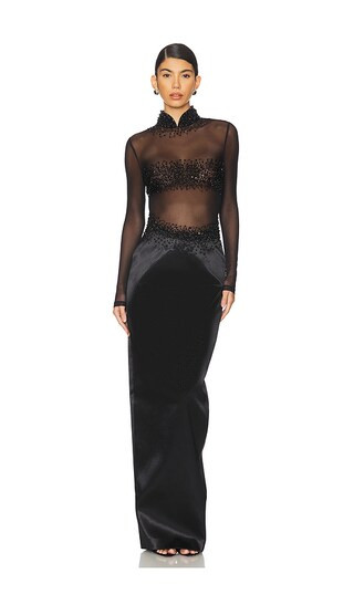 SAU LEE Po Gown in Black. - size 00 | Revolve Clothing (Global)