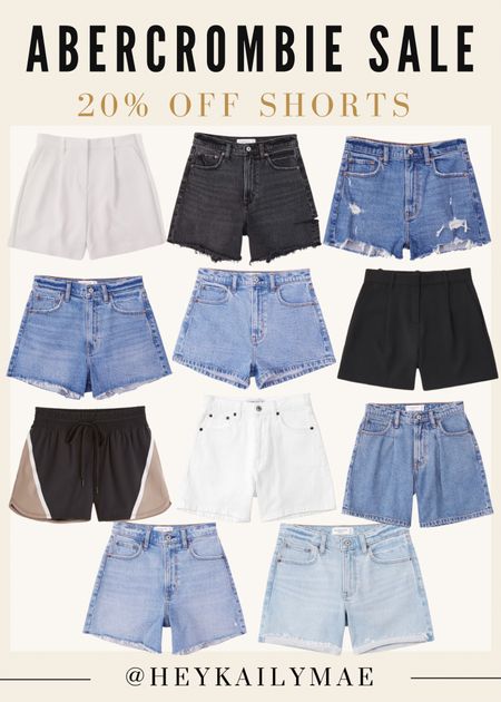 Abercrombie sale 20% off all shorts!   🩵💙 + an extra 15% off with code AFSHORTS | Abercrombie sale, sale finds, sale picks, women’s shorts, shorts for summer, denim shorts, Abercrombie denim, Abercrombie shorts, sale alert, high rise shorts, mom shorts. 

#LTKsalealert #LTKunder100 #LTKSeasonal