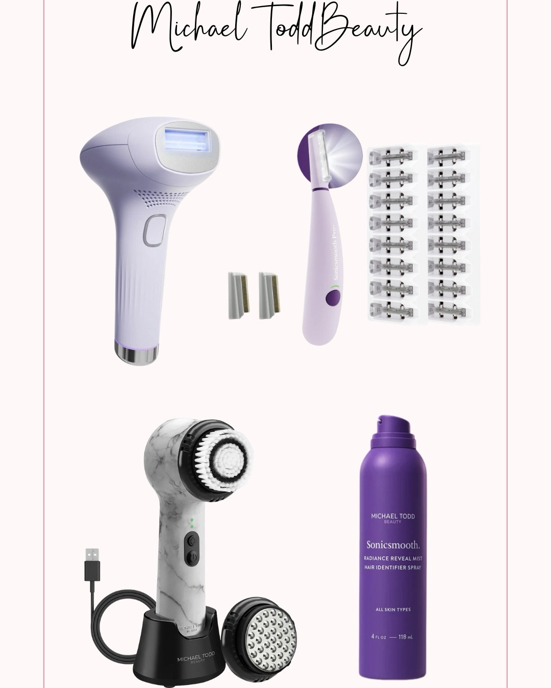 #ad Michael Todd Beauty is a one-stop-shop for everything beauty this holiday season! Their permanent hair removal system, at-home dermaplaning system, facial cleansing brush, serums, oils, creams, and sprays make incredible gifts that will make your loved ones feel pampered and gorgeous! 

I’ve linked a few of my favorite products to use and gift here!

@michaeltoddbeauty #michaeltoddbeauty #winterskincare #beautyessentials #glowingskin 

#LTKselfcare #LTKBeauty #LTKGiftGuide