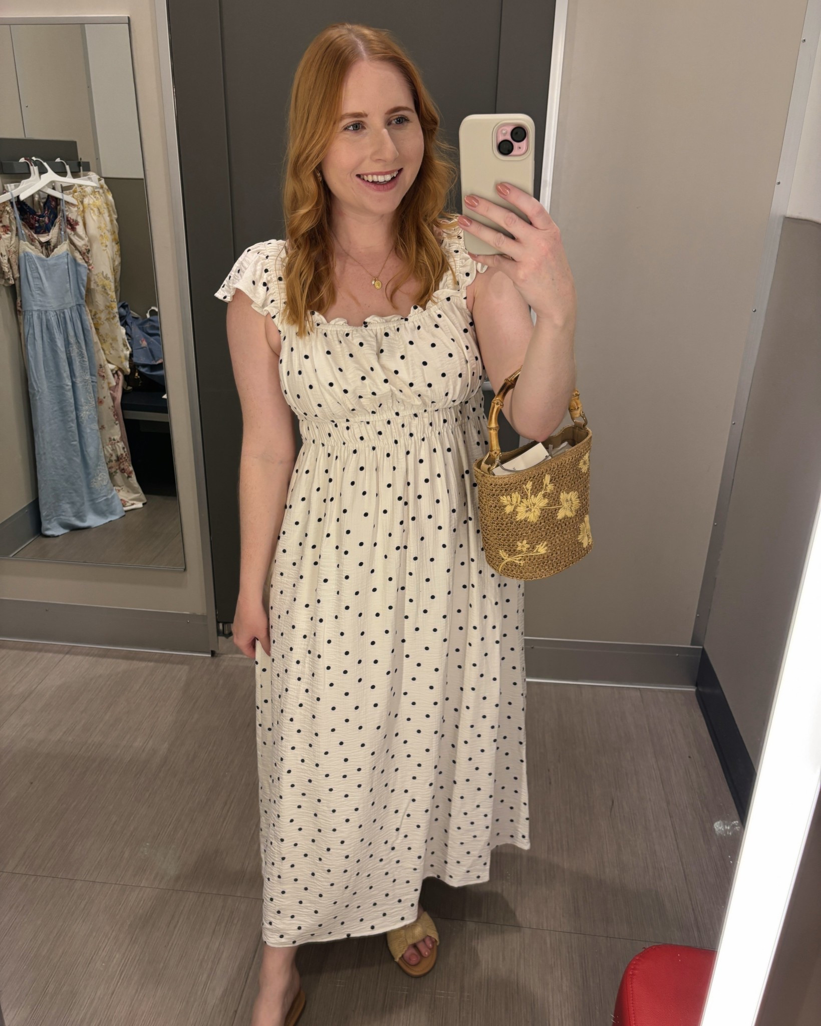 Women's Sleeveless Modern Gauze Femme Ruched Maxi Dress - A New Day™ Cream/Black Dot M

#LTKSeasonal #LTKMidsize #LTKootd