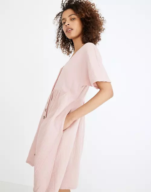 Lightspun Button-Front Mini Dress | Madewell