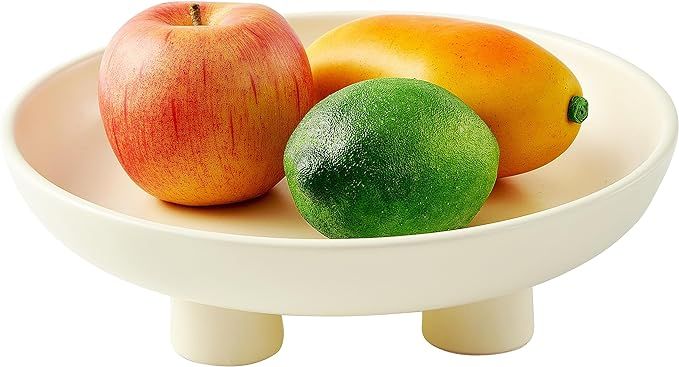 Ceramic Fruit Bowl for Kitchen Counter, 10inch Pedestal Bowl Decorative Bowl for Table Countertop... | Amazon (US)