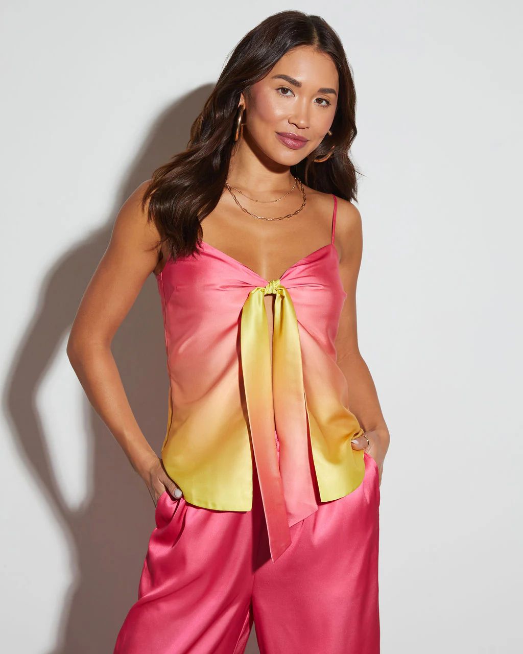 Aurelia Satin Tie Dye Sleeveless Top | VICI Collection