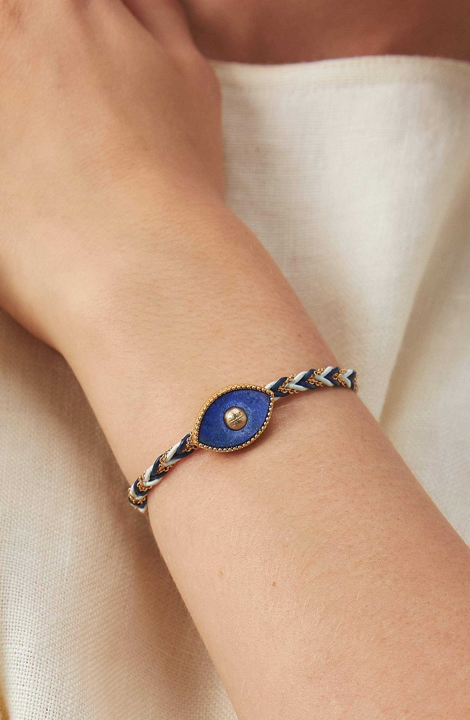 Braided Evil Eye Pendant BraceletTORY BURCH | Nordstrom