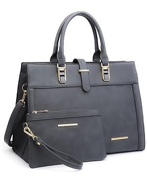 Women's Handbag Flap-over Belt Shoulder Bag Top Handle Tote Satchel Purse Work Bag w/Matching Wri... | Amazon (US)