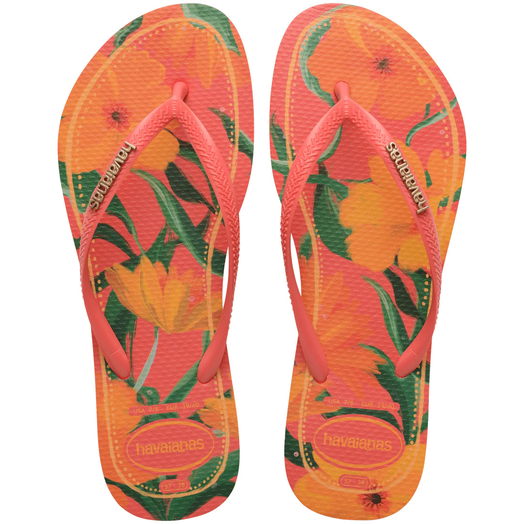 Women's Slim Tropical Flip Flops TROPICAL CORAL | Havaianas | Havaianas